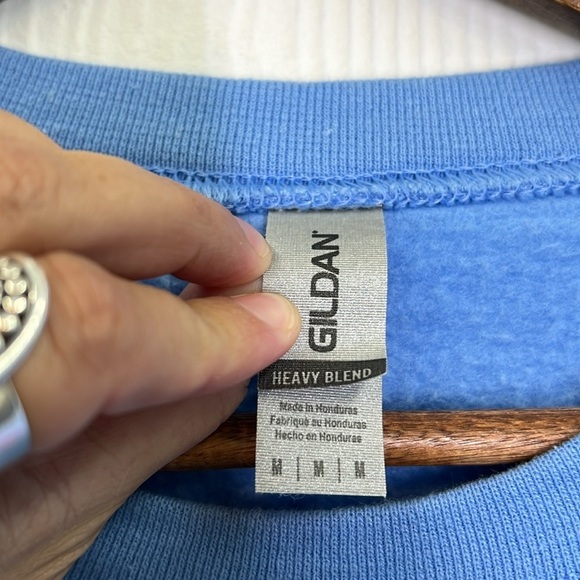 Gildan - Light Blue Nirvana Smiley Face Bright Graphic Crewneck Sweatshirt M - Picture 7 of 8